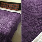 New Twin/Twin XL Size Royal 100% Cotton Velvet Quilt Abstarct Design - Berry