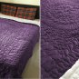New Twin/Twin XL Size Royal 100% Cotton Velvet Quilt Abstarct Design - Berry