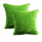 26 by 26 INCHES - 100% COTTON VELVET 6PC ZIPPER PILLOW COVER SHAMS EURO SAGE GREEN