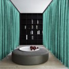 AQUA Blackout Double Sided Velvet Curtain Privacy Room Divider Panel-9W by 9H ft
