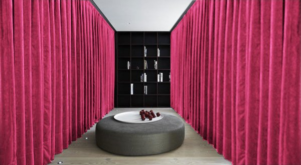 FUCHSIA Blackout Double Sided Velvet Curtain Privacy Room Divider Panel-9W by 9H ft