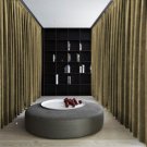MOCHA Blackout Double Sided Velvet Curtain Privacy Room Divider Panel-9W by 9H ft