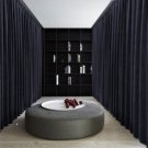 NAVY BLUE Blackout Double Sided Velvet Curtain Privacy Room Divider Panel-9W by 9H ft