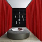 RUBY RED Blackout Double Sided Velvet Curtain Privacy Room Divider Panel-9W by 9H ft