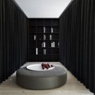 BLACK Blackout Double Sided Velvet Curtain Privacy Room Divider Panel-12W by 9H ft