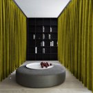 LEMON GRASS Blackout Double Sided Velvet Curtain Privacy Room Divider Panel-12W by 9H ft