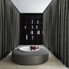 STONE Blackout Double Sided Velvet Curtain Privacy Room Divider Panel-15W by 10H ft