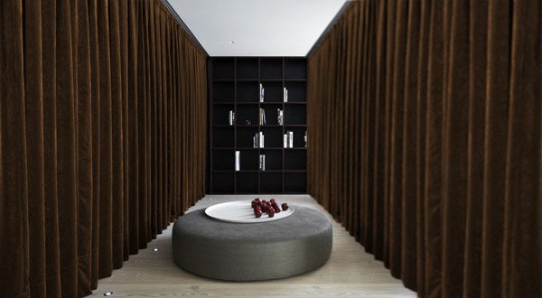 Choco Blackout Double Sided Velvet Curtain Privacy Room Divider Panel-20W by 10H ft