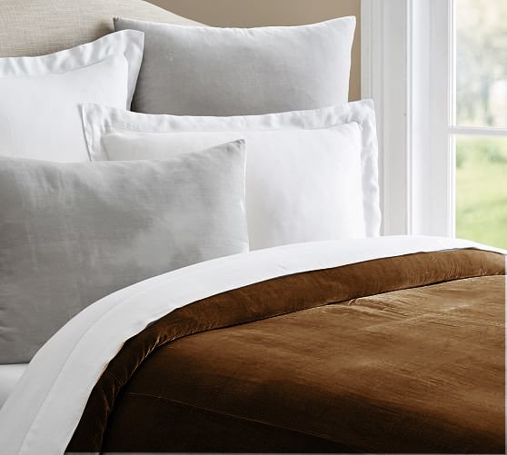 Choco Brown | Fine Quality Velvet Duvet Cover With White Cotton Lining Quilt Cover Twin / Twin XL