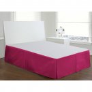 Velvet Bed Skirt King Size 15"Drop Box Pleated Sheen Bedskirt Valance | Pink