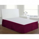 Velvet Bed Skirt King Size 15"Drop Box Pleated Sheen Bedskirt Valance | Wine