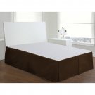 Velvet Bed Skirt King Size 21"Drop Box Pleated Sheen Bedskirt Valance | Choco Brown