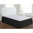 Velvet Bed Skirt King Size 24"Drop Box Pleated Sheen Bedskirt Valance | Black