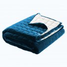 Full/Queen Size Box Design 100% Cotton Velvet Quilt With White Cotton Lining | Teal