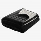 Full/Queen Size Box Design 100% Cotton Velvet Quilt With White Cotton Lining | Black