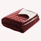 Full/Queen Size Box Design 100% Cotton Velvet Quilt With White Cotton Lining | Burgundy