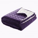 Twin/TwinXL Size Box Design 100% Cotton Velvet Quilt With White Cotton Lining | Berry