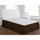 Velvet Bed Skirt Twin Size 15"Drop Box Pleated Sheen Bedskirt Valance | Choco Brown