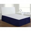Velvet Bed Skirt Twin Size 18"Drop Box Pleated Sheen Bedskirt Valance | Persian Blue