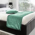 20"W X 50"H | VELVET BED RUNNER SET | Scarf | Throw | with 2 cushion cover(20"x20") | Aqua Blue