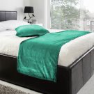 20"W X 50"H | VELVET BED RUNNER SET | Scarf | Throw | with 2 cushion cover(20"x20") | Peacok Green