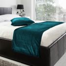 20"W X 50"H | VELVET BED RUNNER SET | Scarf | Throw | with 2 cushion cover(20"x20") | Teal