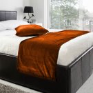 20"W X 76"H | VELVET BED RUNNER SET | Scarf | Throw | with 2 cushion cover(20"x20") | Bronze