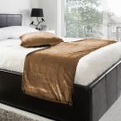 20"W X 76"H | VELVET BED RUNNER SET | Scarf | Throw | with 2 cushion cover(20"x20") | Choco Brown