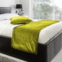20"W X 76"H | VELVET BED RUNNER SET | Scarf | Throw | with 2 cushion cover(20"x20") | Lemon Grass