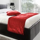 20"W X 95"H | VELVET BED RUNNER SET | Scarf | Throw | with 2 cushion cover(20"x20") | Burgundy