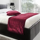20"W X 95"H | VELVET BED RUNNER SET | Scarf | Throw | with 2 cushion cover(20"x20") | Wine