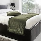20"W X 95"H | VELVET BED RUNNER SET | Scarf | Throw | with 2 cushion cover(20"x20") | Stone