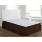 Velvet Bed Skirt Twin XL Size 15"Drop Box Pleated Sheen Bedskirt Valance | Choco Brown