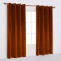50"X64" | Eyelet Grommet Cotton Velvet Curtains Lined Panels 2pcs Drapes Window Door | Rust