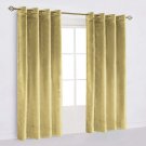 50"X64" | Eyelet Grommet Cotton Velvet Curtains Lined Panels 2pcs Drapes Window Door | Champagne