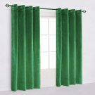 50"X64" | Eyelet Grommet Cotton Velvet Curtains Lined Panels 2pcs Drapes Window Door | Peacock Green