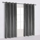 50"X64" | Eyelet Grommet Cotton Velvet Curtains Lined Panels 2pcs Drapes Window Door | Stone
