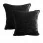2pc Royal 100% Cotton Velvet Pillow Shams 24''by24'' BLACK Zipper Top Cover
