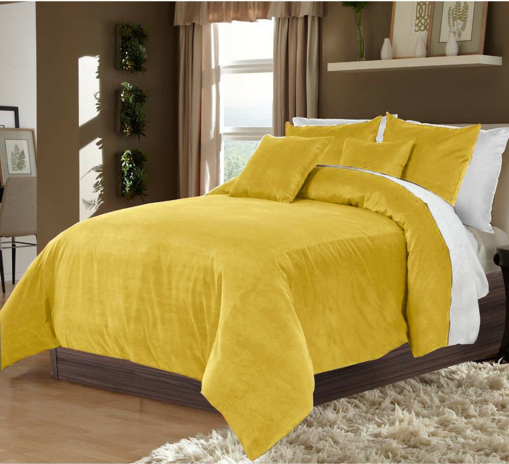 Hotel Collection Bedding,100% Velvet Gold Twin/TwinXL Duvet Quilt Cover Set 3pcs