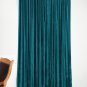 VINTAGE COTTON VELVET BLACKOUT WINDOW/DOOR LINED CURTAIN-TEAL 54''W X 63''H