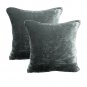2pc Royal 100% Cotton Velvet Pillow Shams 18''by18'' STONE Zipper Top Cover