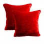 2pc Royal 100% Cotton Velvet Pillow Shams 20''by20'' RUBY RED Zipper Top Cover