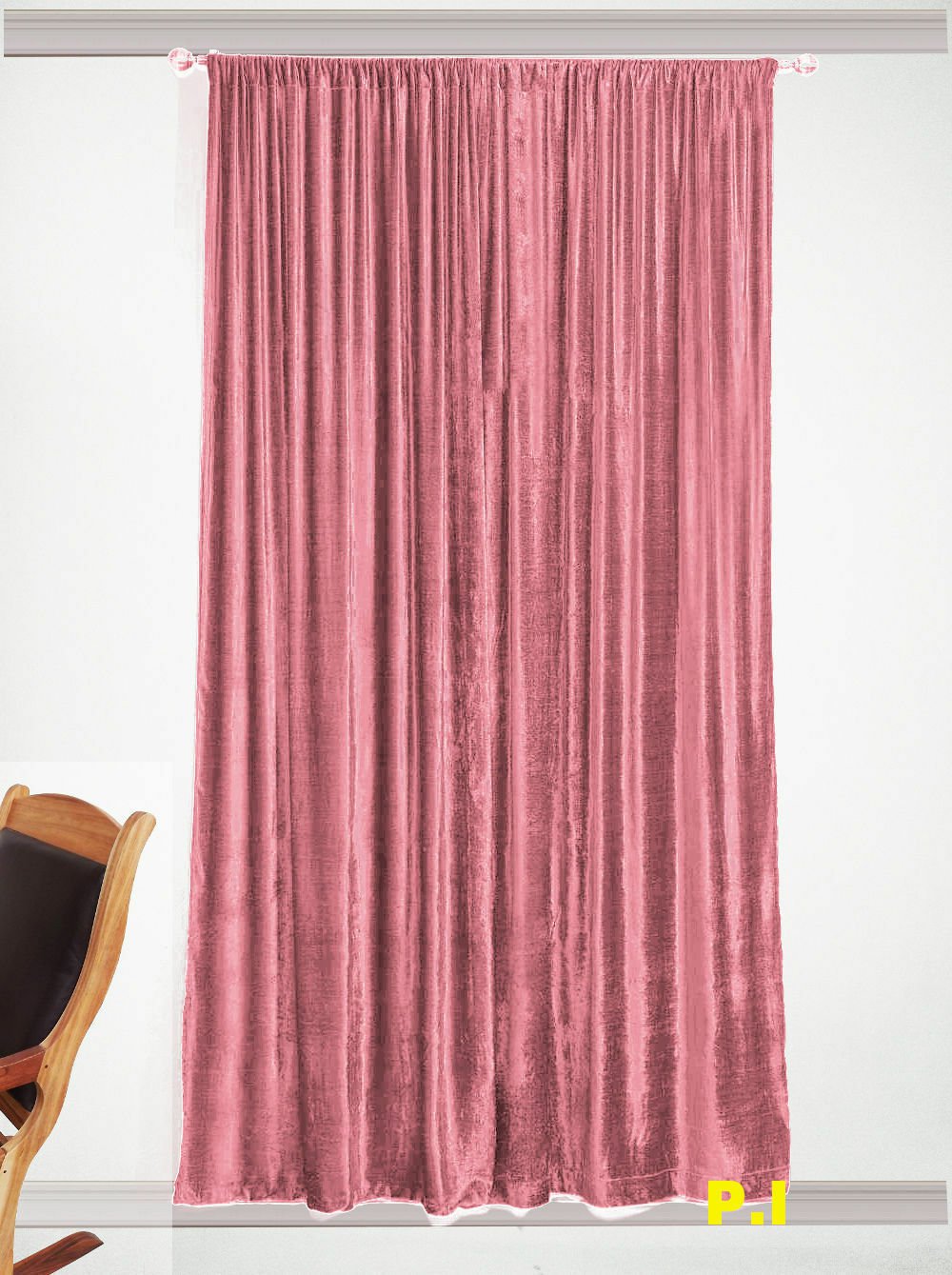 NEW COTTON VELVET BLACKOUT  THEATER LINED WINDOW CURTAIN-CARNATION 90''W X 90''H