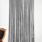 VINTAGE COTTON VELVET BLACKOUT WINDOW/DOOR  LINED CURTAIN- SILVER 66''W X 54''H