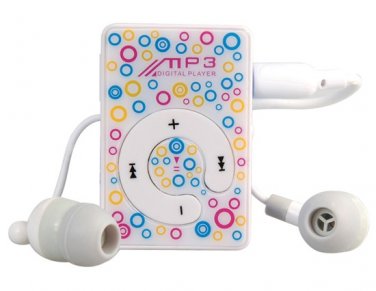 Flower Print Clip MP3 Player with 16GB TF Card Reader