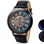 Men’s LED Touch-Screen Business Watch with Faux Leather Strap, Earth Design Dial