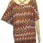 LADIES RUST BROWN TRIBAL PRINT TUNIC SIZES 16