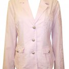 LADIES PINK MILITARY BUTTON LINEN BLEND EMBROIDERED JACKET SIZE 14