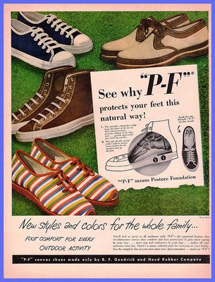 1950 PF Flyers shoes colored sneakers looks like today! Vintage Ad