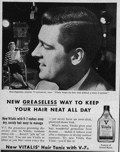 1954 Vitalis Hair Tonic Dick Hageman Vintage Ad 10x14